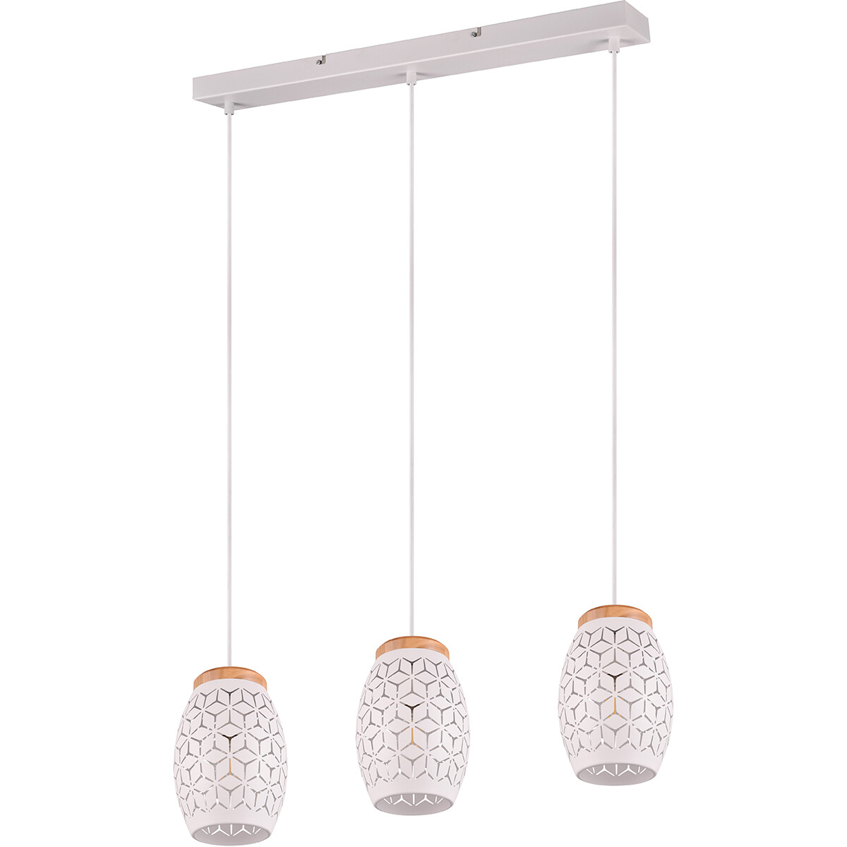 LED Hanglamp - Trion Dabi - E27 Fitting - 3-lichts - Mat Wit - Metaal