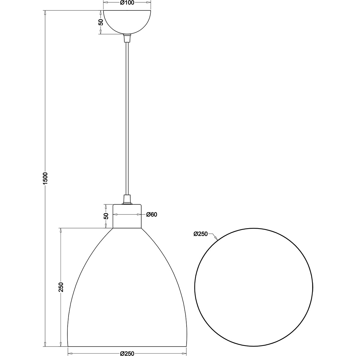 LED Hanglamp - Trion Jaguar - E27 Fitting - Rond - Mat Wit - Aluminium - Tot 40W