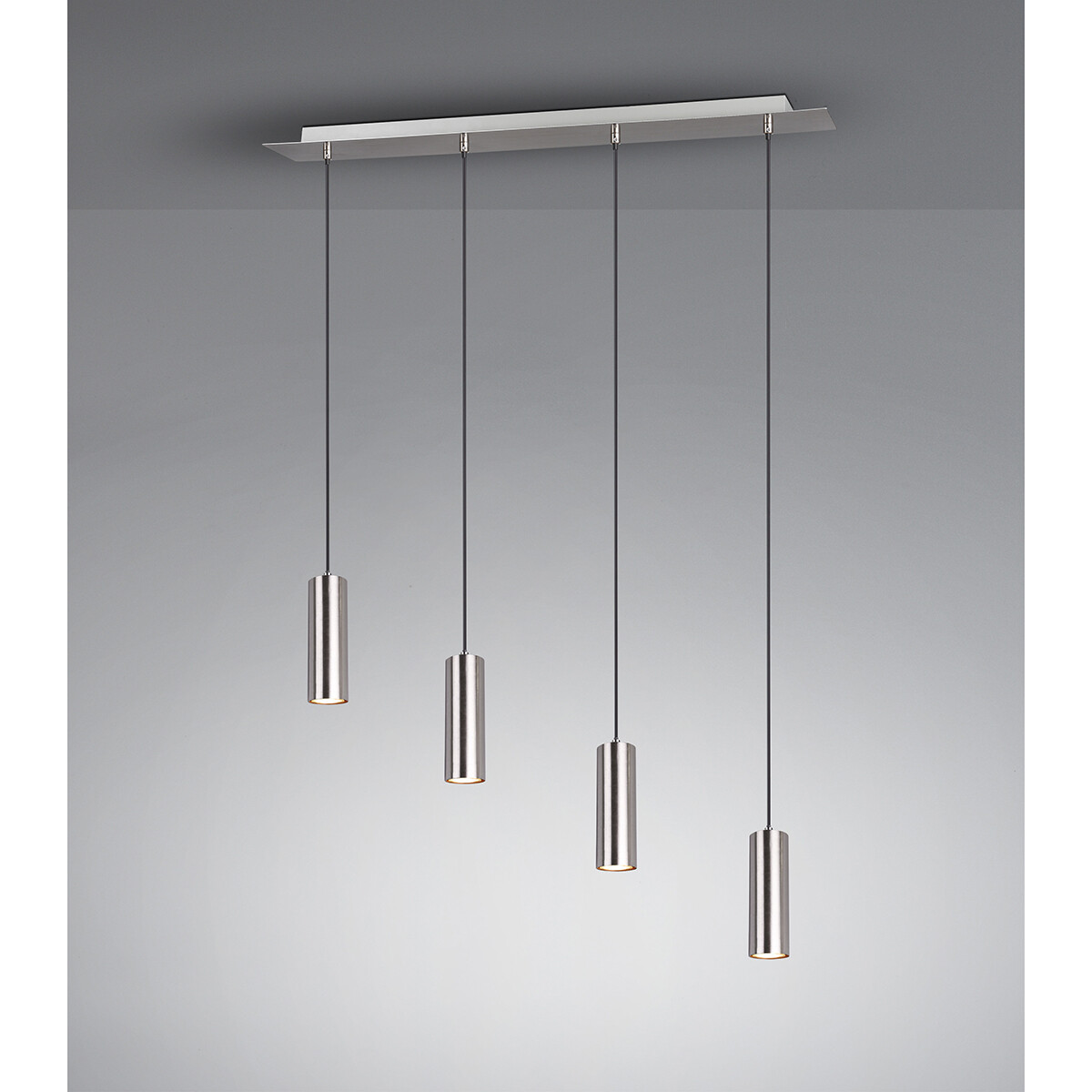 LED Hanglamp - Trion Mary - GU10 Fitting - 4-lichts - Rechthoek - Mat Nikkel - Aluminium