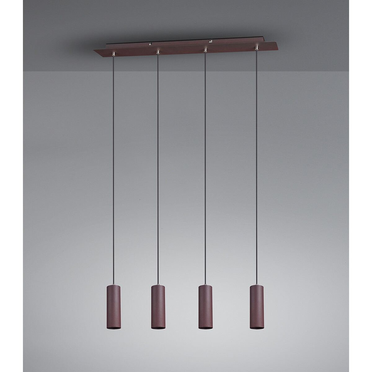 LED Hanglamp - Trion Mary - GU10 Fitting - 4-lichts - Rechthoek - Roestkleur - Aluminium