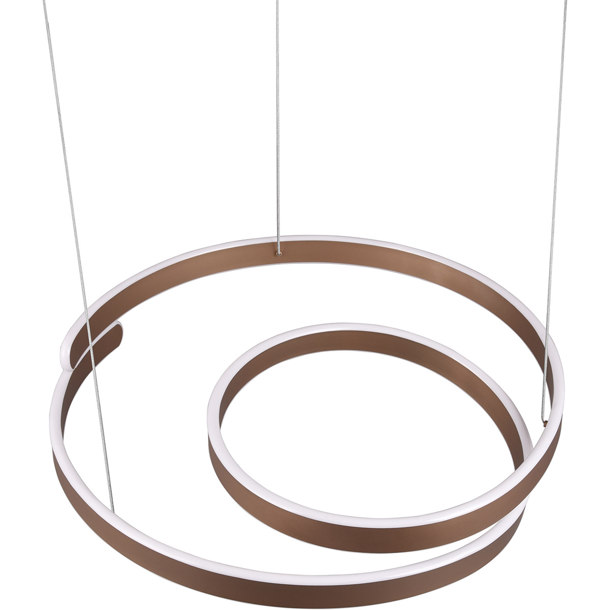 LED Hanglamp - Trion Renie - 68W - Warm Wit 3000K - Dimbaar - Rond - Coffee - Metaal