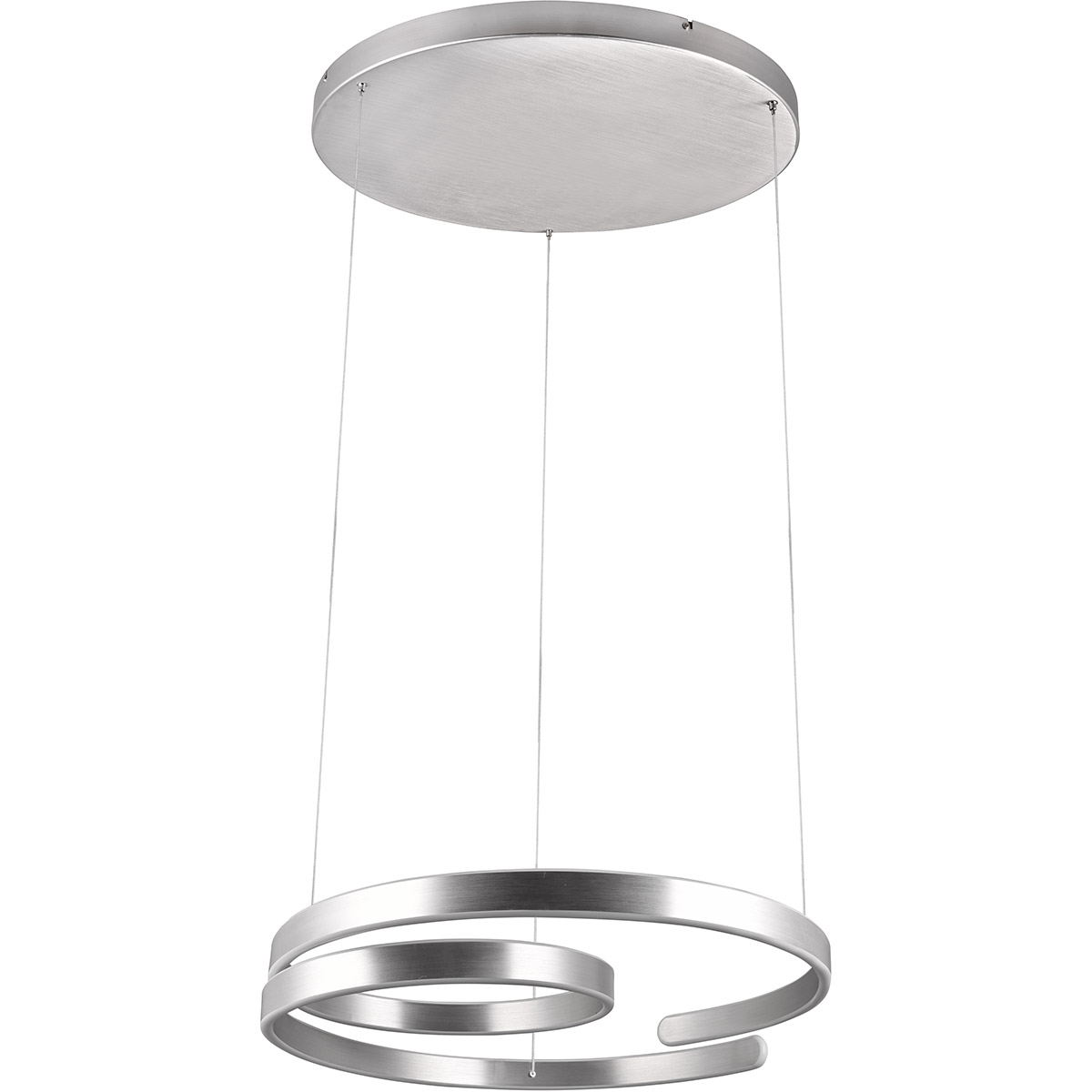 LED Hanglamp - Trion Renie - 68W - Warm Wit 3000K - Dimbaar - Rond - Geborsteld Aluminium - Metaal