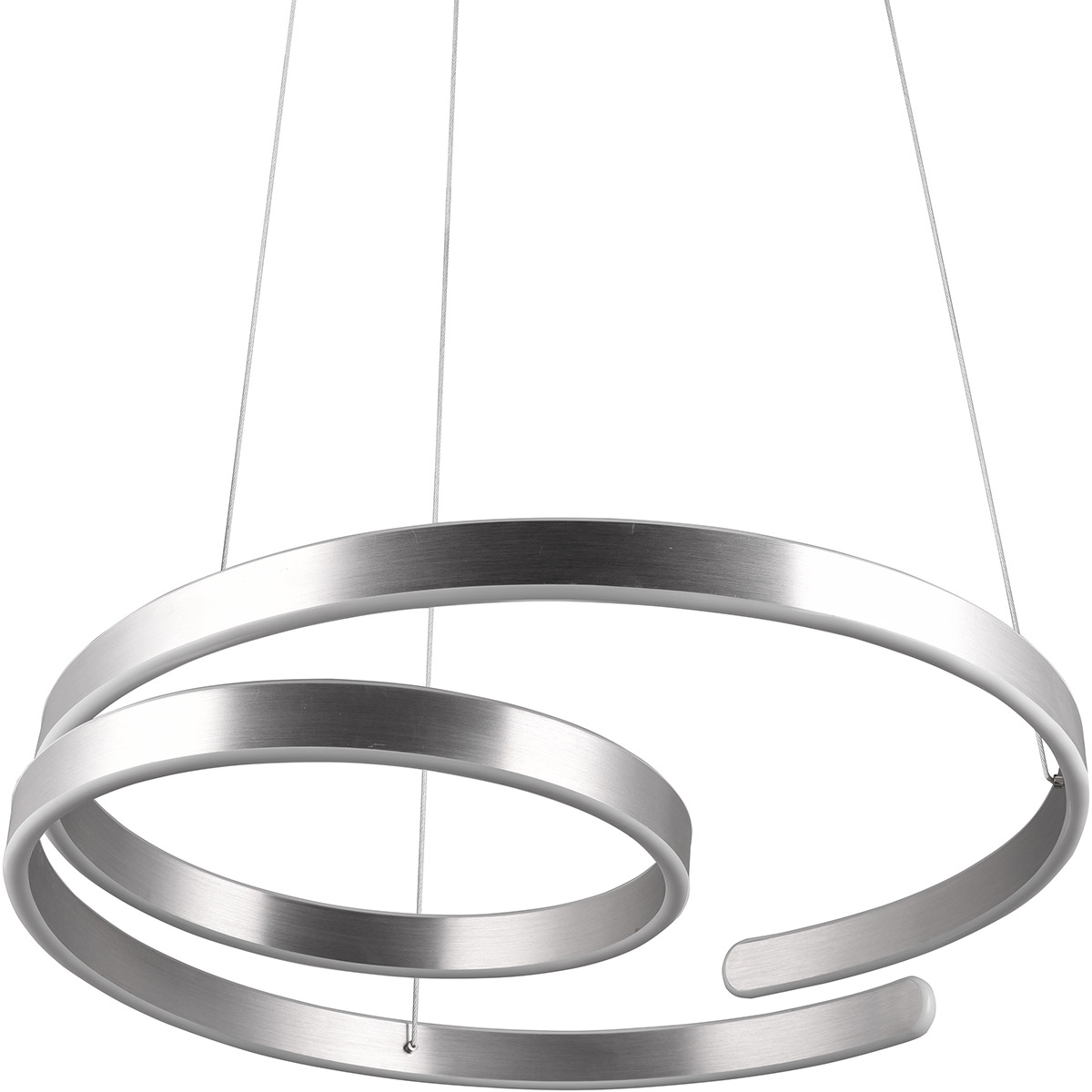 LED Hanglamp - Trion Renie - 68W - Warm Wit 3000K - Dimbaar - Rond - Geborsteld Aluminium - Metaal