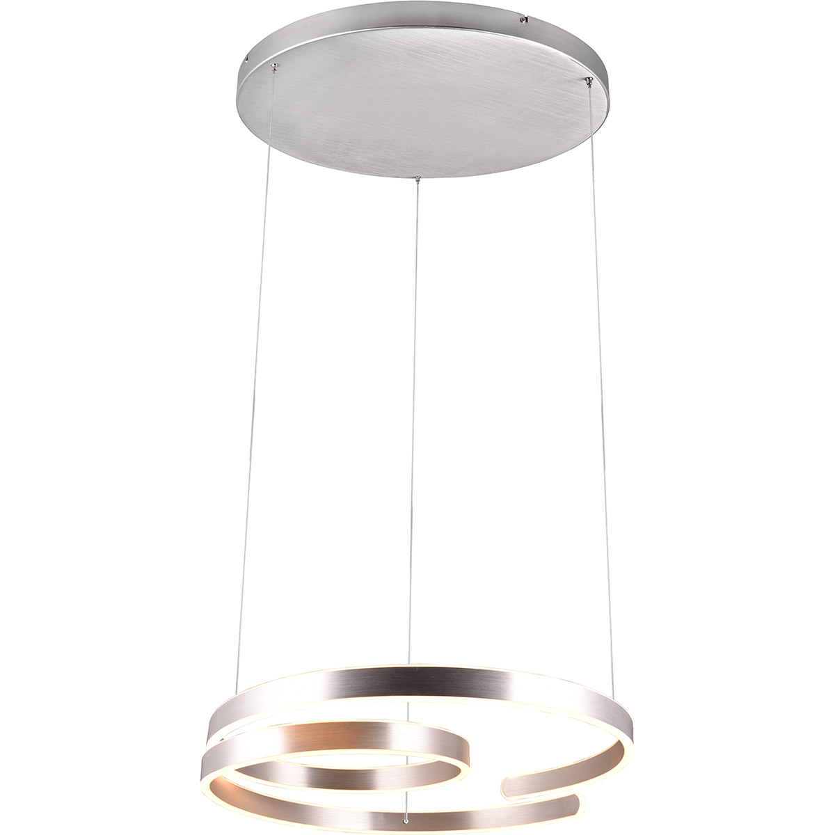 LED Hanglamp - Trion Renie - 68W - Warm Wit 3000K - Dimbaar - Rond - Geborsteld Aluminium - Metaal