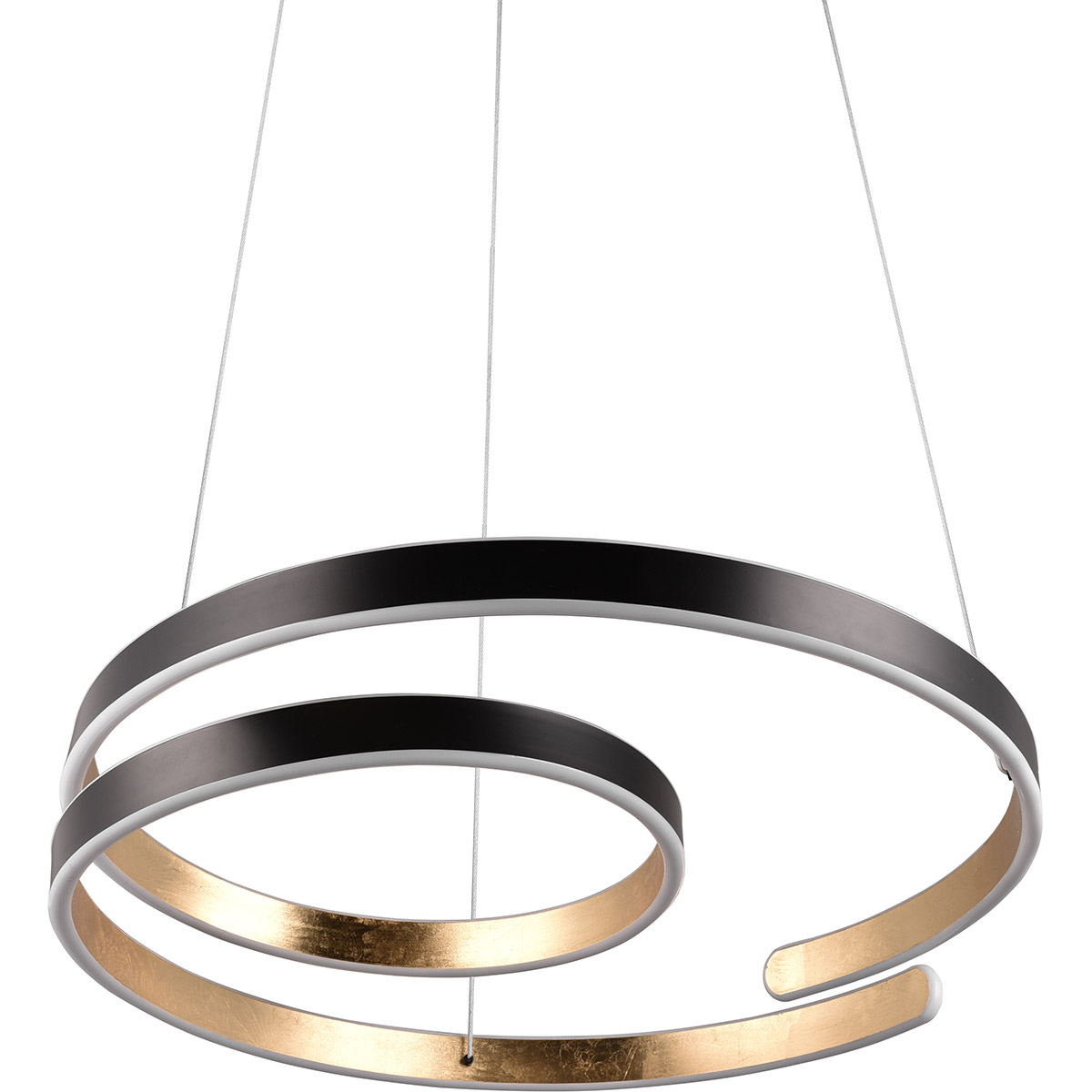 LED Hanglamp - Trion Renie - 68W - Warm Wit 3000K - Dimbaar - Rond - Zwart Goud - Metaal