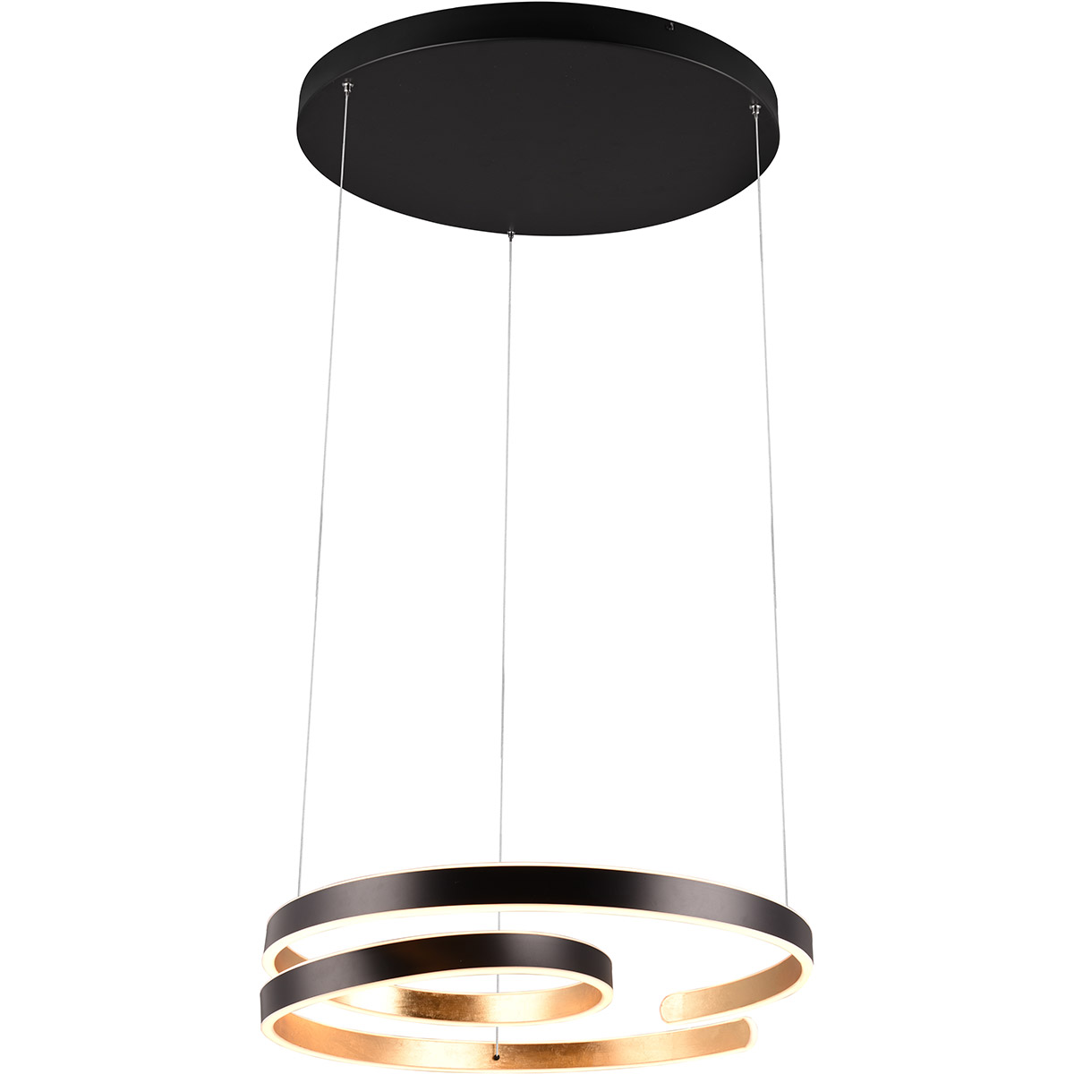 LED Hanglamp - Trion Renie - 68W - Warm Wit 3000K - Dimbaar - Rond - Zwart Goud - Metaal