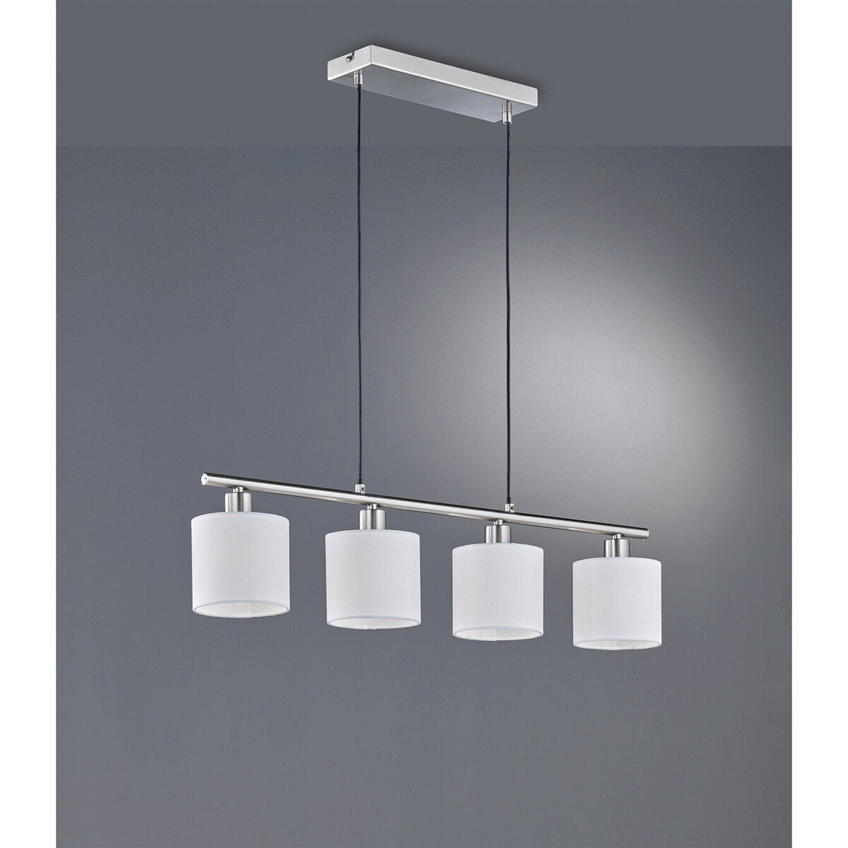 LED Hanglamp - Trion Torry - E14 Fitting - Rechthoek - Mat Nikkel - Aluminium