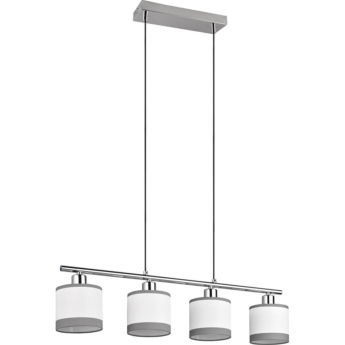 LED Hanglamp - Trion Vamos - E14 Fitting - 4-lichts - Rechthoek - Chroom - Metaal