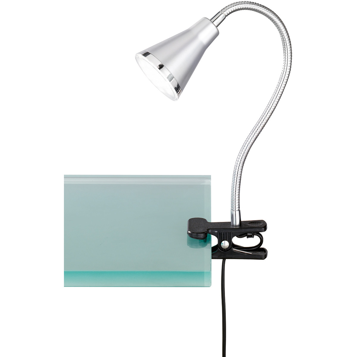 LED Klemlamp - Trion Arora - 3W - Warm Wit 3000K - Glans Titaan - Kunststof