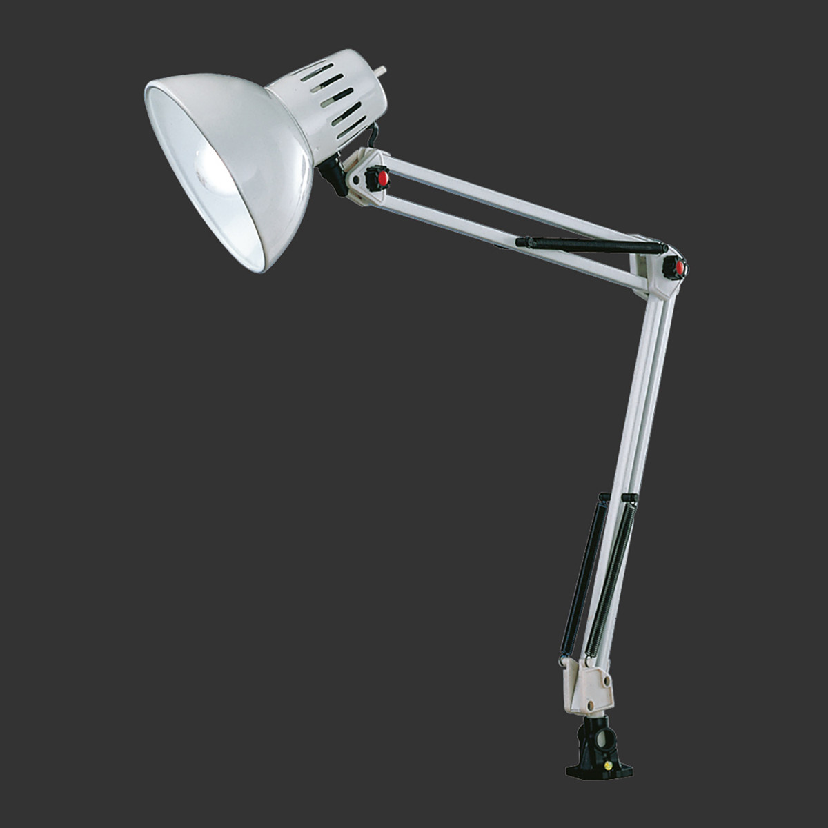 LED Klemlamp - Trion Tajin - E27 Fitting - Glans Wit - Aluminium