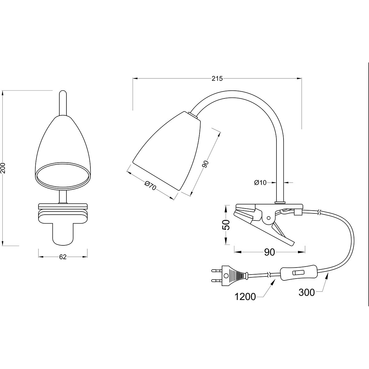 LED Klemlamp - Trion Wandy - GU10 Fitting - Wit