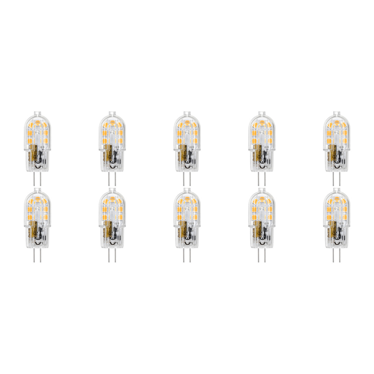 LED Lamp 10 Pack - Velvalux - G4 Fitting - Dimbaar - 2W - Helder/Koud Wit 6000K - Transparant - 12V Steeklamp | Vervangt 20W