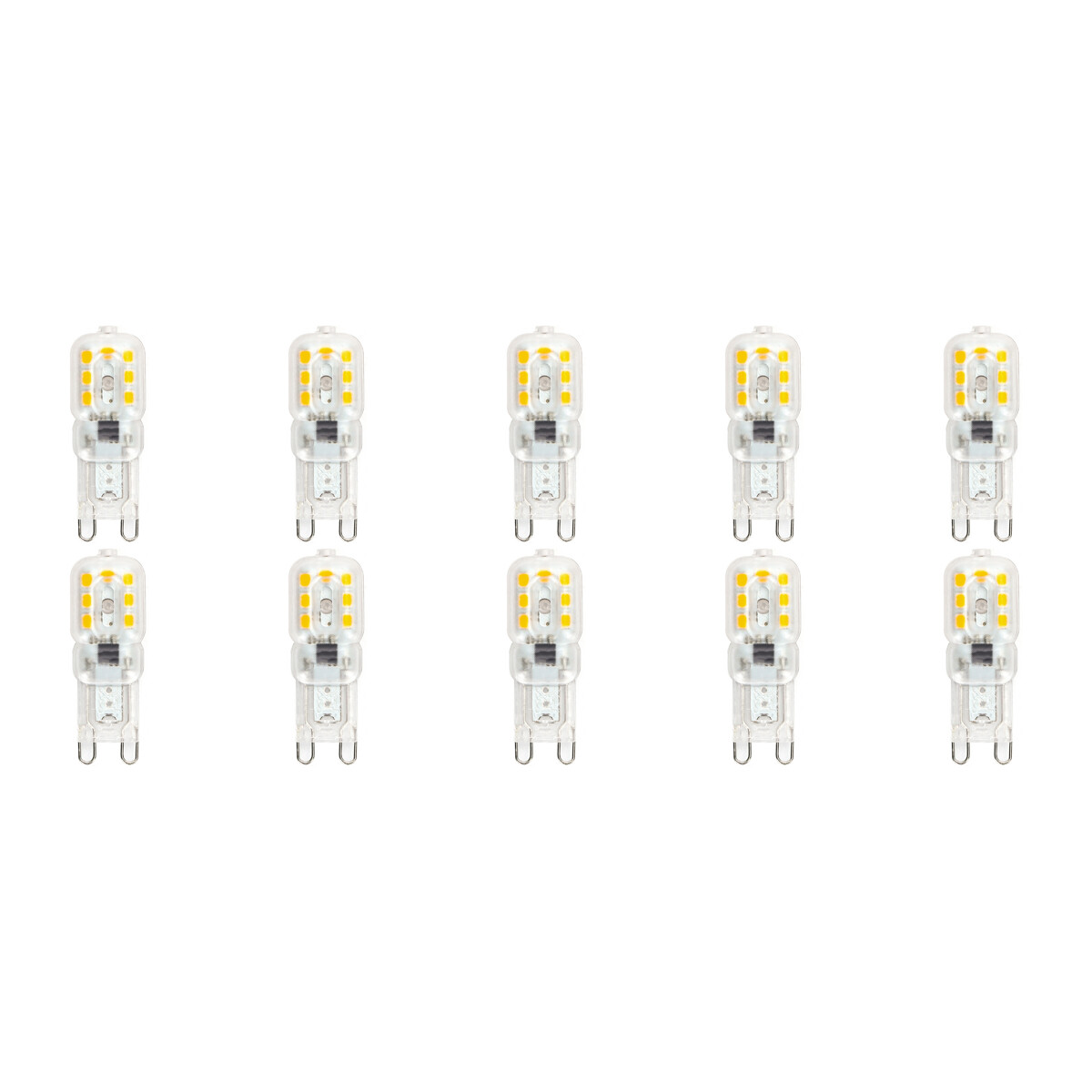 LED Lamp 10 Pack - Velvalux - G9 Fitting - Dimbaar - 3W - Helder/Koud Wit 6000K - Transparant | Vervangt 32W