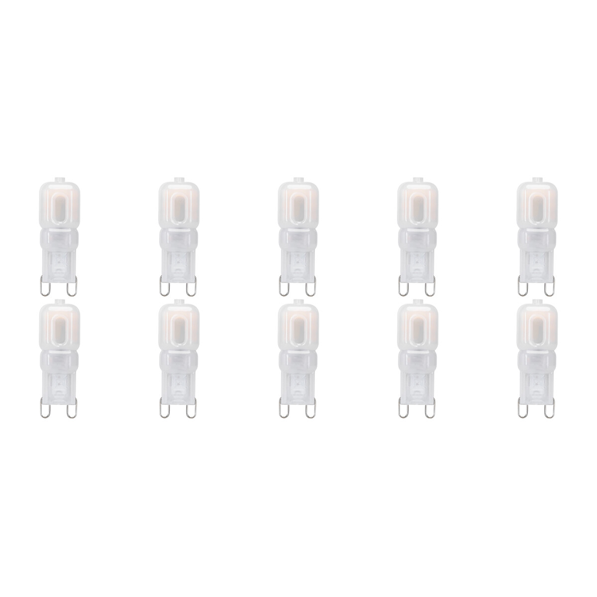 LED Lamp 10 Pack - Velvalux - G9 Fitting - Dimbaar - 3W - Warm Wit 3000K - Melkwit | Vervangt 32W