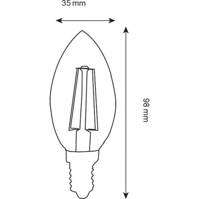 LED Lamp 10 Pack - Kaarslamp - Filament - E14 Fitting - 2W - Natuurlijk Wit 4200K