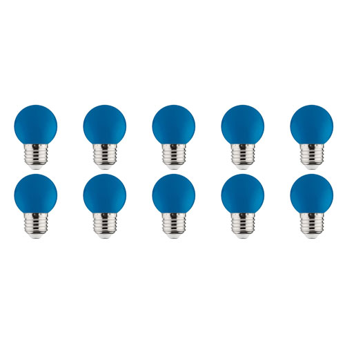 Voordeelpak 10x LED Lamp E27 - Kozolux Romba - Blauw Gekleurd - 1W