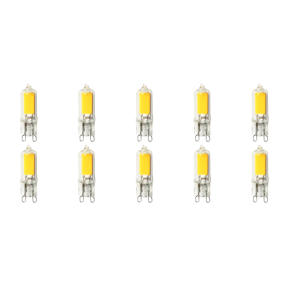 LED Lamp 10 Pack - Aigi - G9 Fitting - 2W - Helder/Koud Wit 6500K | Vervangt 20W