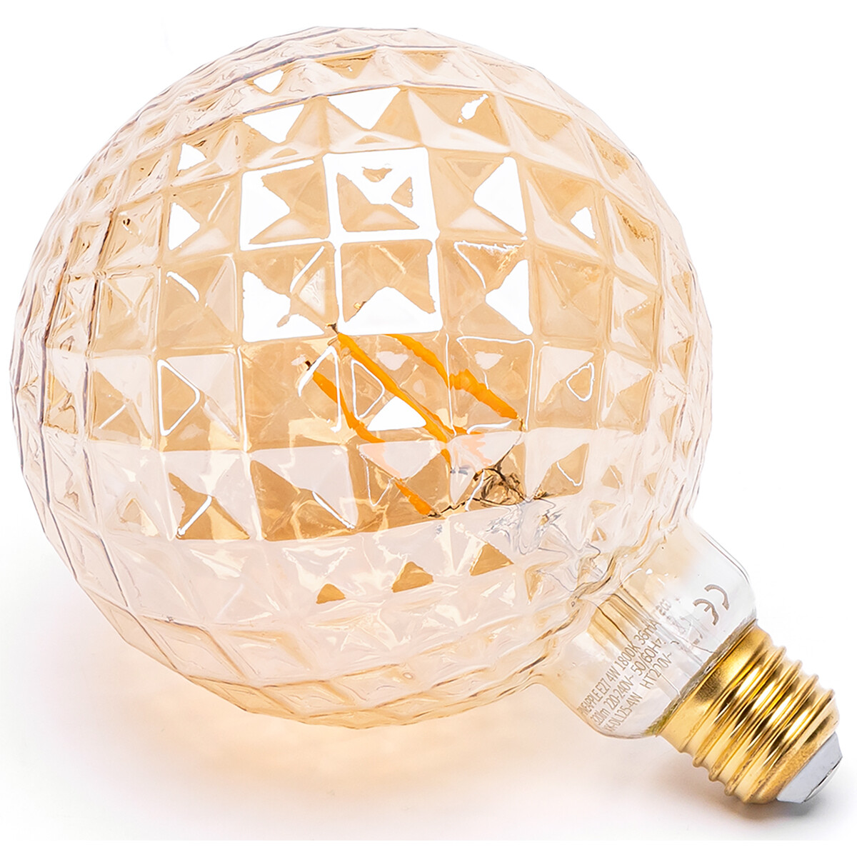 LED Lamp - Aigi Glow Pineapple - E27 Fitting - 4W - Warm Wit 1800K - Amber