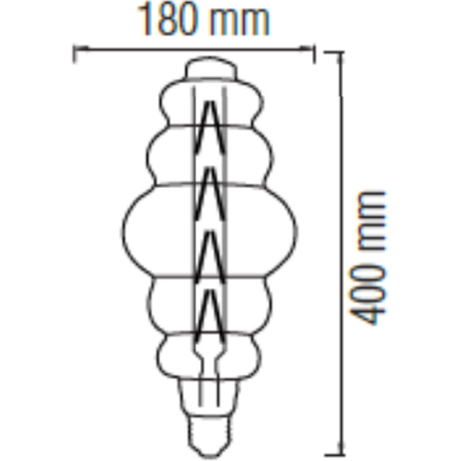 LED Lamp - Design - Origa XL - E27 Fitting - Amber - 8W - Warm Wit 2200K