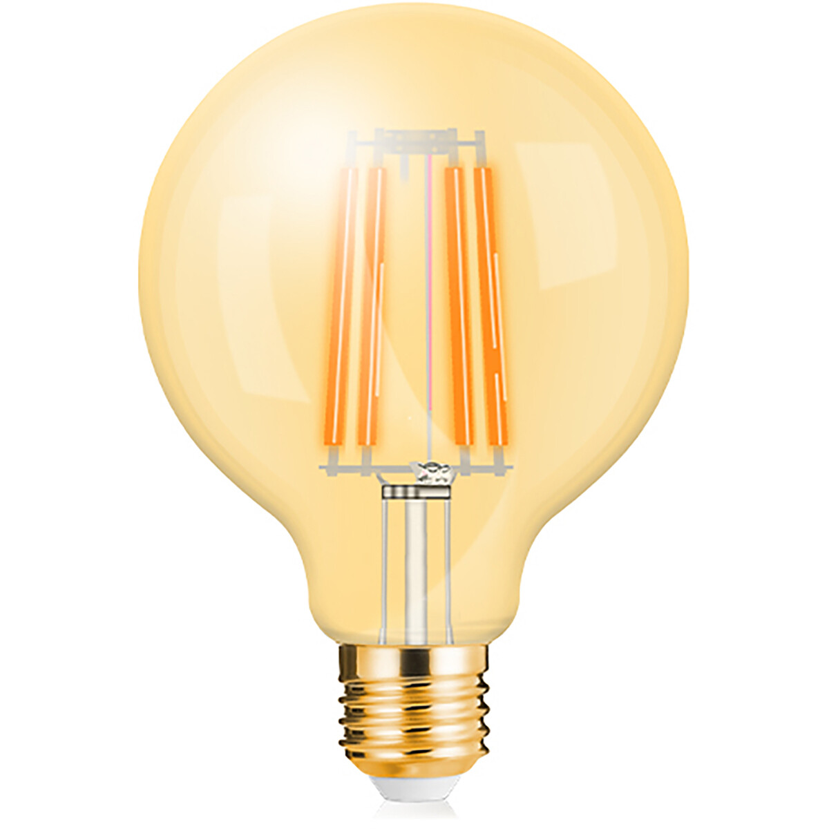 LED Lamp E27 Globe Filament - Brinton - Amber 6W 540lm - 822 Zeer Warm Wit 2200K - G95 - Dimbaar | Vervangt 45W