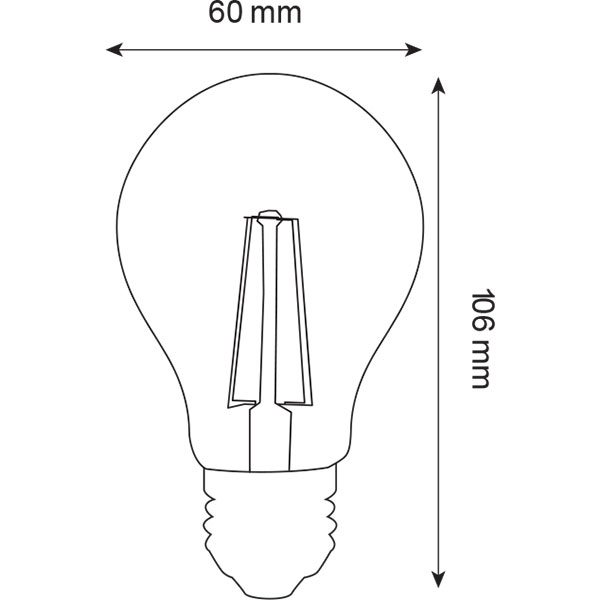 LED Lamp - Filament - E27 Fitting - 6W - Natuurlijk Wit 4200K