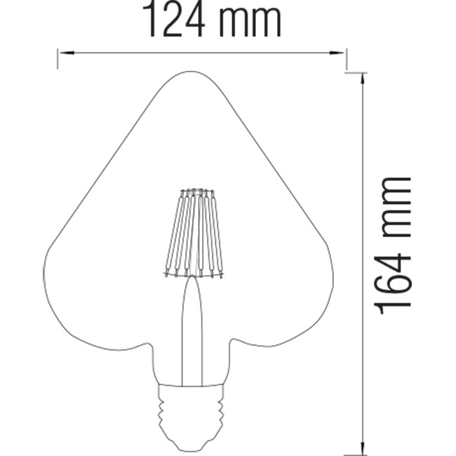 LED Lamp - Filament Rustiek - Hart - E27 Fitting - 6W - Warm Wit 2200K