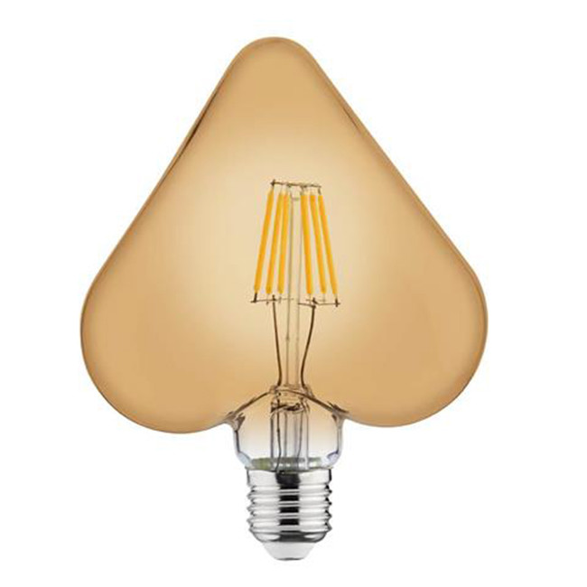 LED Lamp - Filament Rustiek - Hart - E27 Fitting - 6W - Warm Wit 2200K