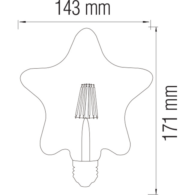 LED Lamp - Filament Rustiek - Ster - E27 Fitting - 6W - Warm Wit 2200K