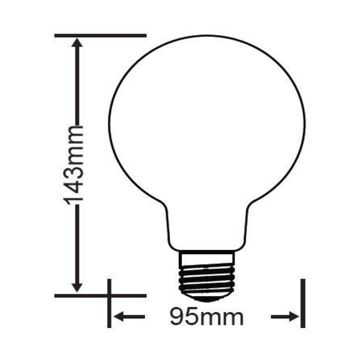 LED Lamp - Filament - Trion Globin - E27 Fitting - 8W - Warm Wit 2700K - Dimbaar - Transparent Helder - Glas