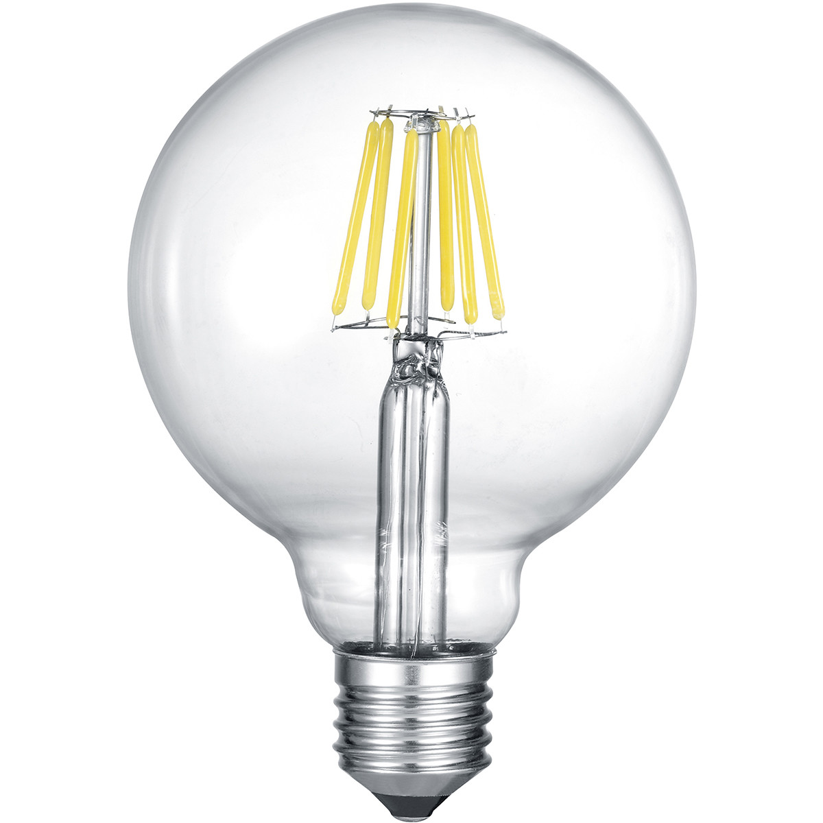 LED Lamp - Filament - Trion Globin - E27 Fitting - 8W - Warm Wit 2700K - Dimbaar - Transparent Helder - Glas