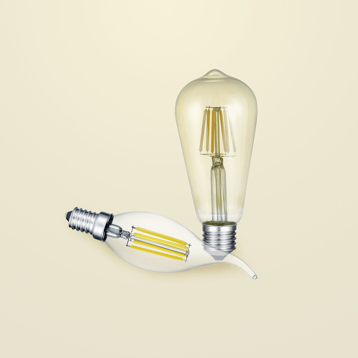 LED Lamp - Filament - Trion Kalon - E27 Fitting - 6W - Warm Wit 2700K - Amber - Aluminium