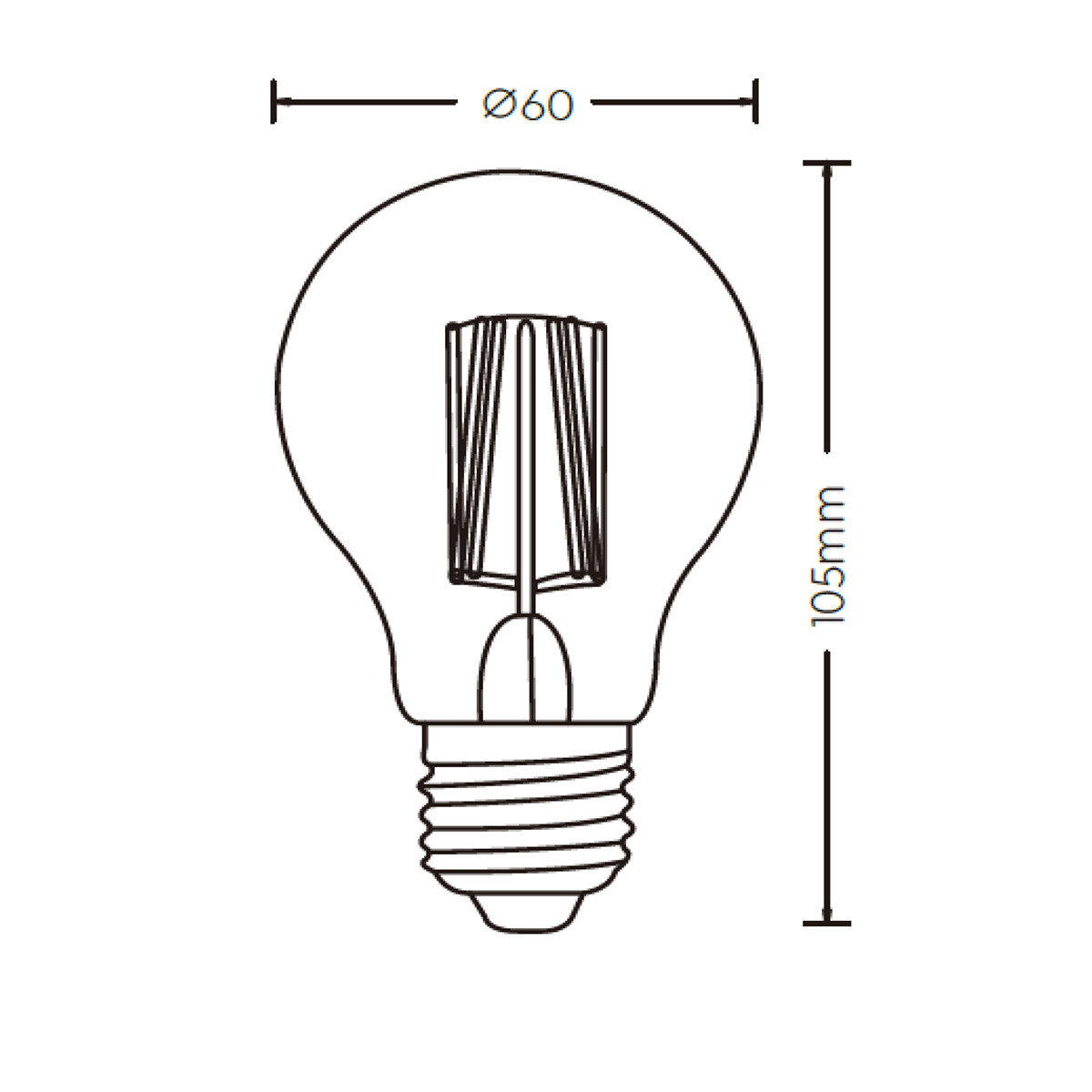 LED Lamp - Filament - Trion Limpo - E27 Fitting - 8W - Warm Wit 2700K - Dimbaar - Transparent Helder - Glas