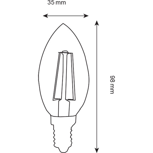 LED Lamp - Kaarslamp - Filament - E14 Fitting - 2W - Natuurlijk Wit 4200K