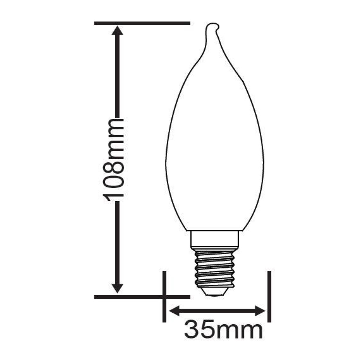 LED Lamp - Kaarslamp - Filament - Trion Kirza - 4W - E14 Fitting - Warm Wit 2700K - Dimbaar - Transparent Helder - Glas