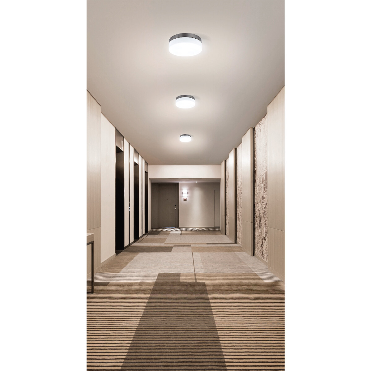 LED Plafondlamp - Opbouw Rond - E27 - Mat Chroom Aluminium - Ø180mm