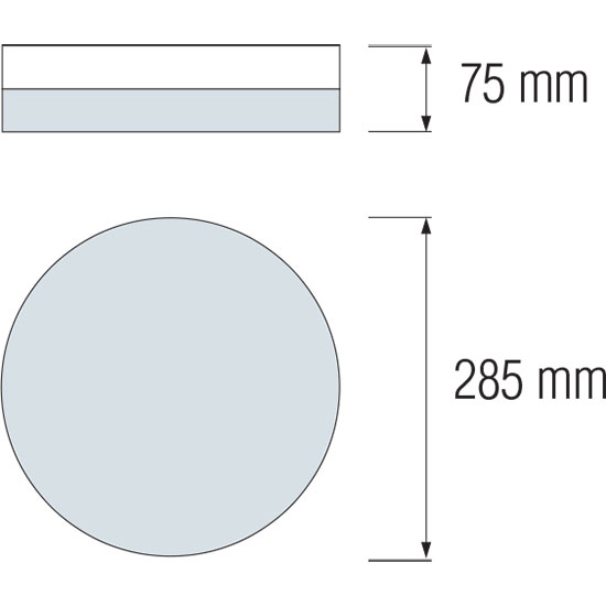 LED Plafondlamp - Opbouw Rond - E27 - Mat Chroom Aluminium - Ø285mm