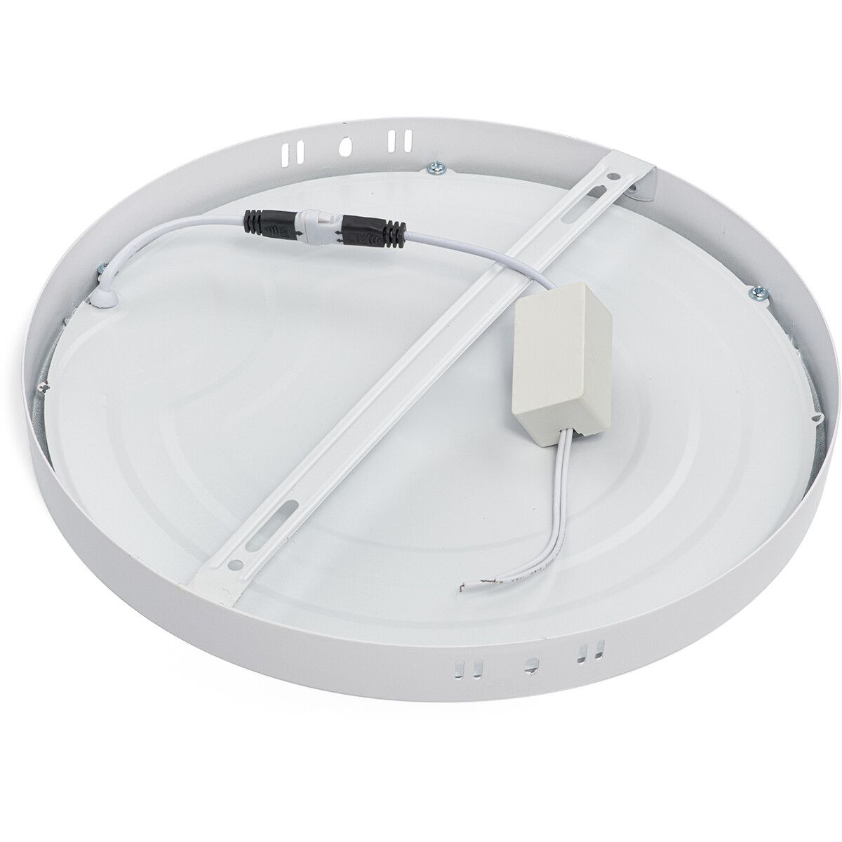 LED Paneel - Ø30 Helder/Koud Wit 6400K - 28W Opbouw Rond - Mat Wit - Flikkervrij