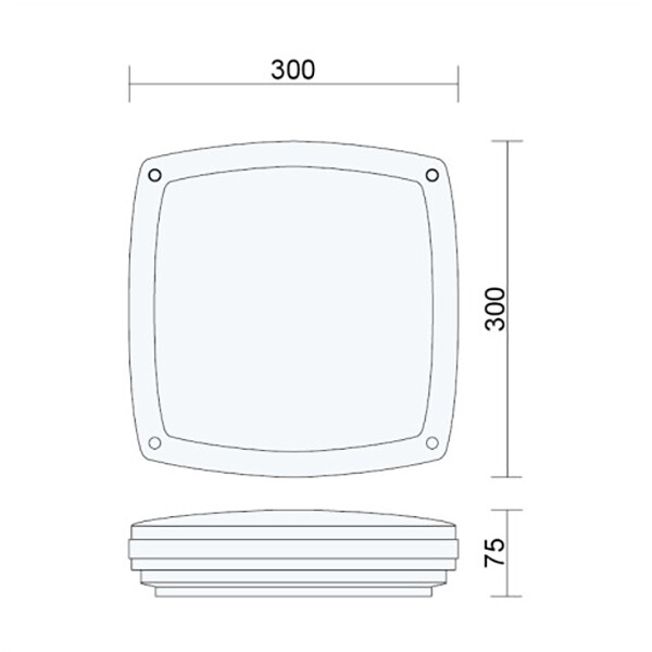 LED Plafondlamp - Badkamerlamp - Prixa Pauly - Opbouw - Vierkant - E27 Fitting - Spatwaterdicht IP44 - Mat Zwart