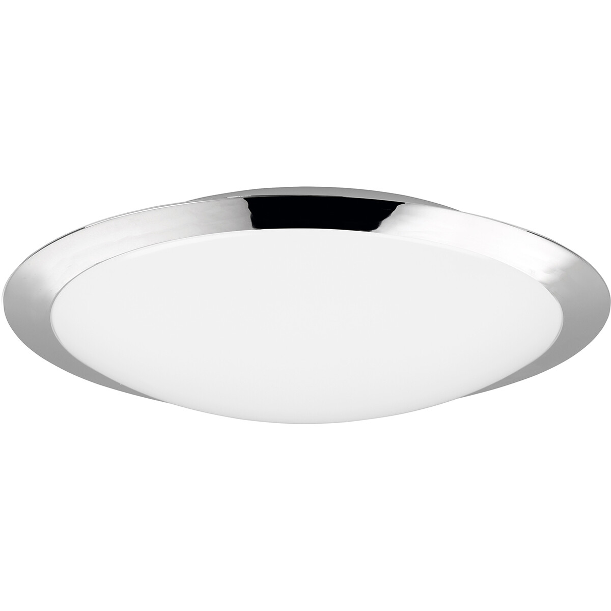 LED Plafondlamp - Badkamerlamp - Trion Hambert - 18.5W - Natuurlijk Wit 4000K - Spatwaterdicht IP44 - Rond - Mat Chroom - Kunststof