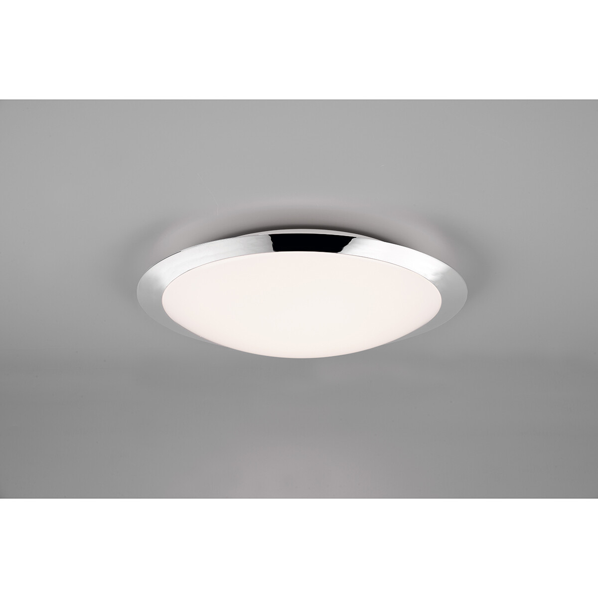 LED Plafondlamp - Badkamerlamp - Trion Hambert - 18.5W - Natuurlijk Wit 4000K - Spatwaterdicht IP44 - Rond - Mat Chroom - Kunststof