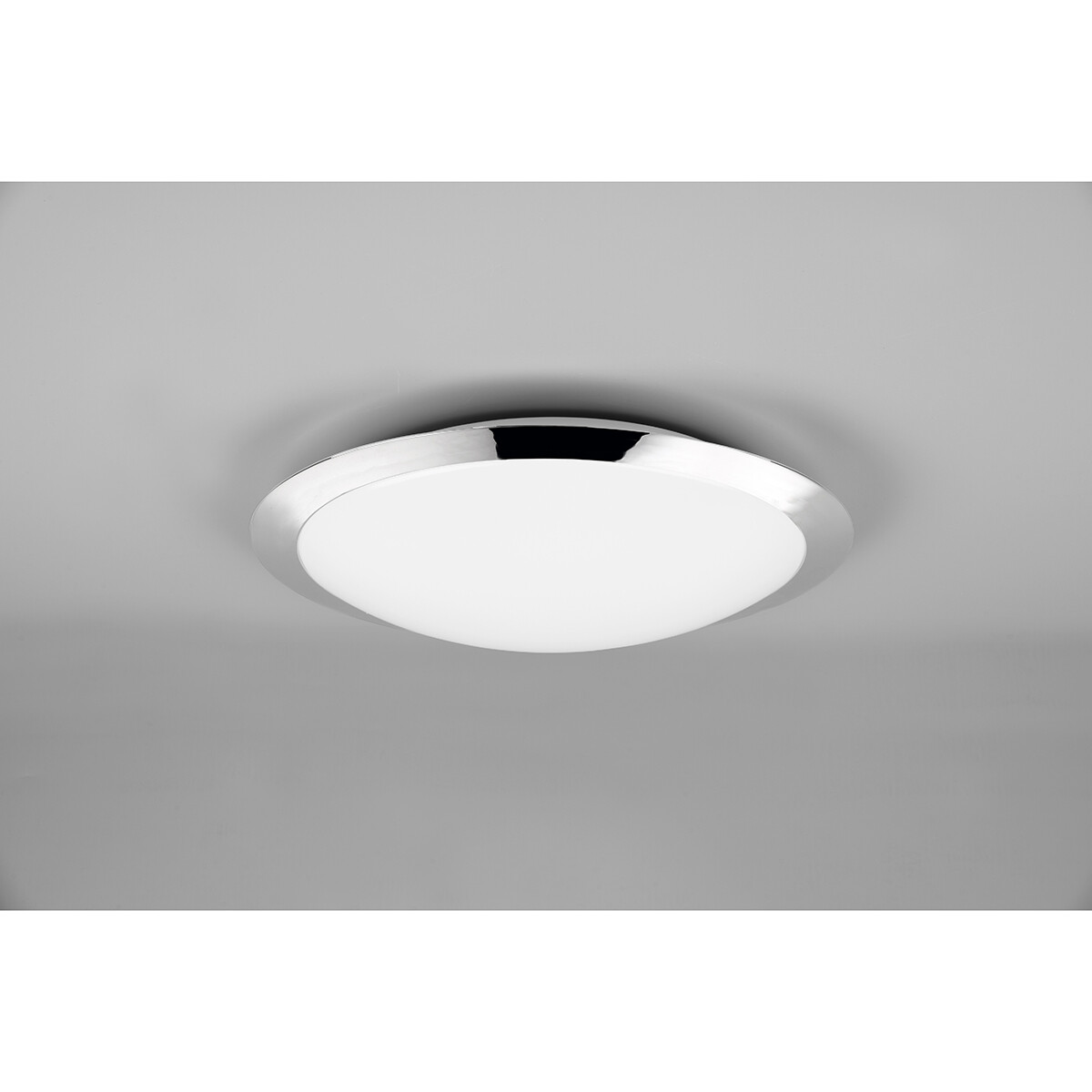 LED Plafondlamp - Badkamerlamp - Trion Hambert - 18.5W - Natuurlijk Wit 4000K - Spatwaterdicht IP44 - Rond - Mat Chroom - Kunststof