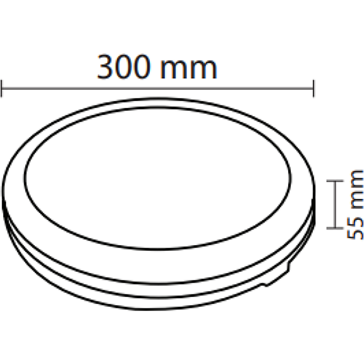 LED Plafondlamp - Kozolux Scarly - 30W 2700lm - Helder/Koud Wit 6400K - IP65 - Rond - Zwart