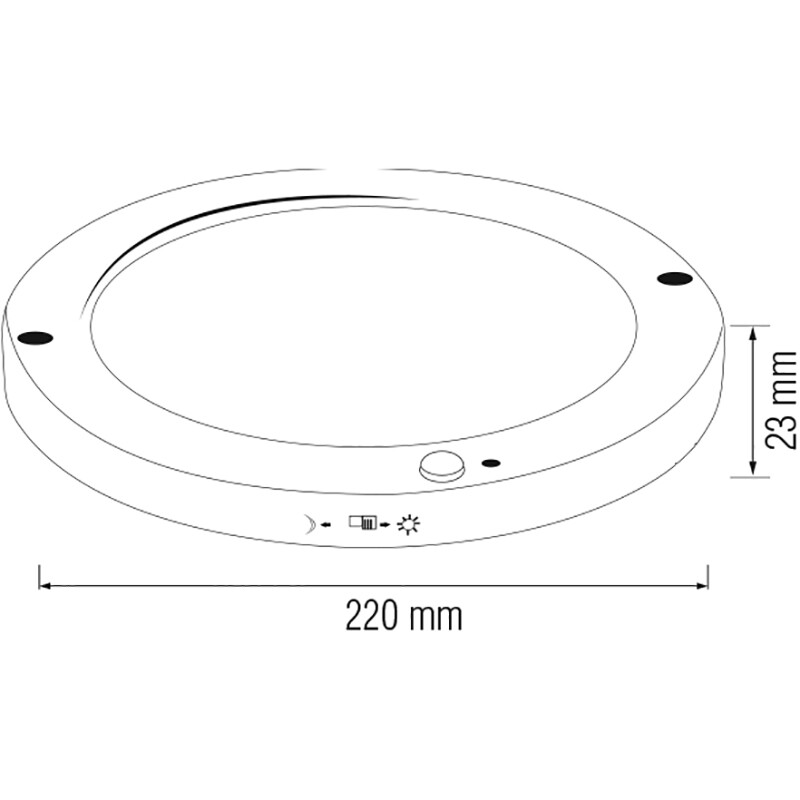 LED Plafondlamp met Bewegingssensor + Dag en Nacht Sensor - 18W - Helder/Koud Wit 6500K - 360° Zichthoek - Opbouw/Inbouw - Rond - Mat Zwart