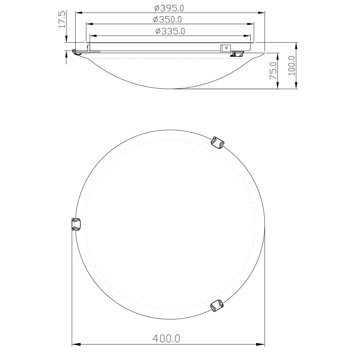 LED Plafondlamp - Plafondverlichting - Trion Adirona XL - E27 Fitting - Rond - Mat Nikkel - Aluminium