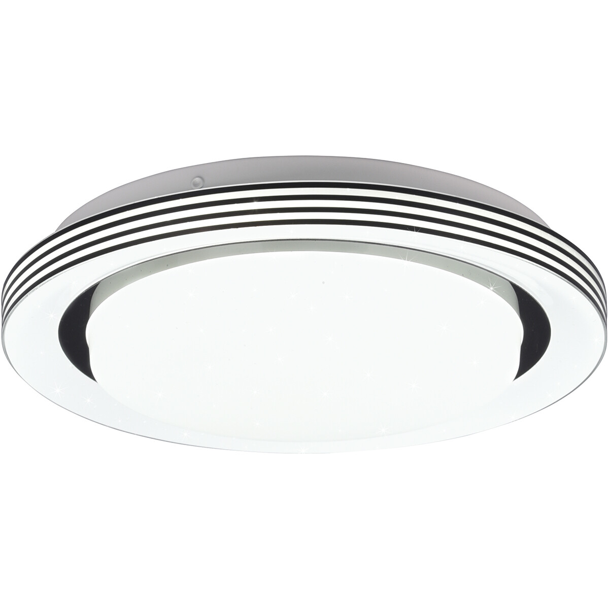 LED Plafondlamp - Plafondverlichting - Trion Atras - 10.5W - Aanpasbare Kleur - Afstandsbediening - Dimbaar - Sterlicht - Rond - Mat Zwart - Kunststof