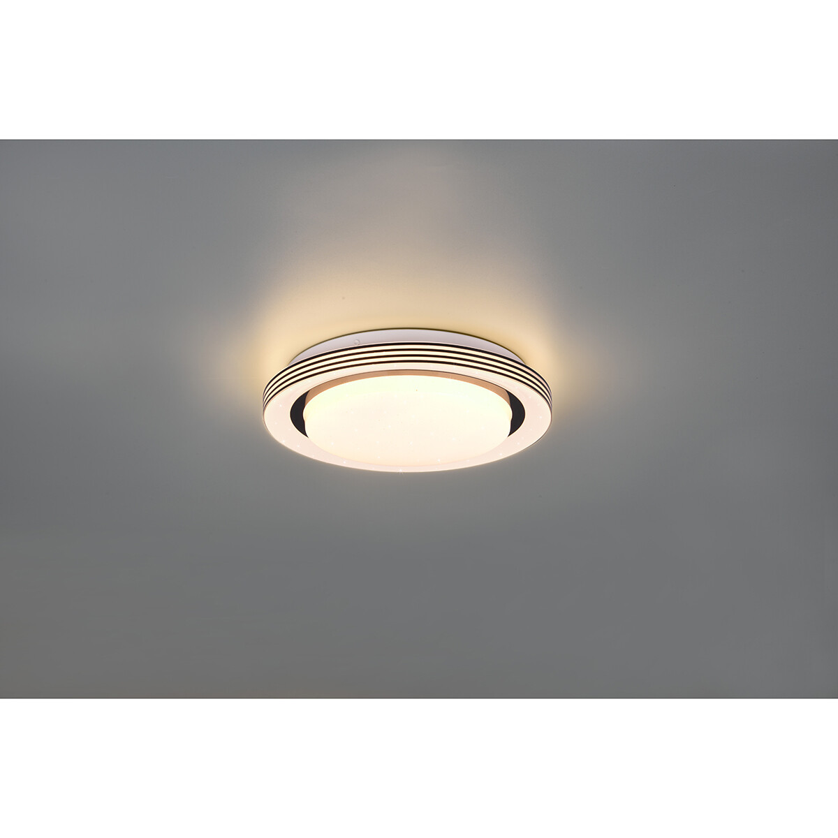 LED Plafondlamp - Plafondverlichting - Trion Atras - 10.5W - Aanpasbare Kleur - Afstandsbediening - Dimbaar - Sterlicht - Rond - Mat Zwart - Kunststof