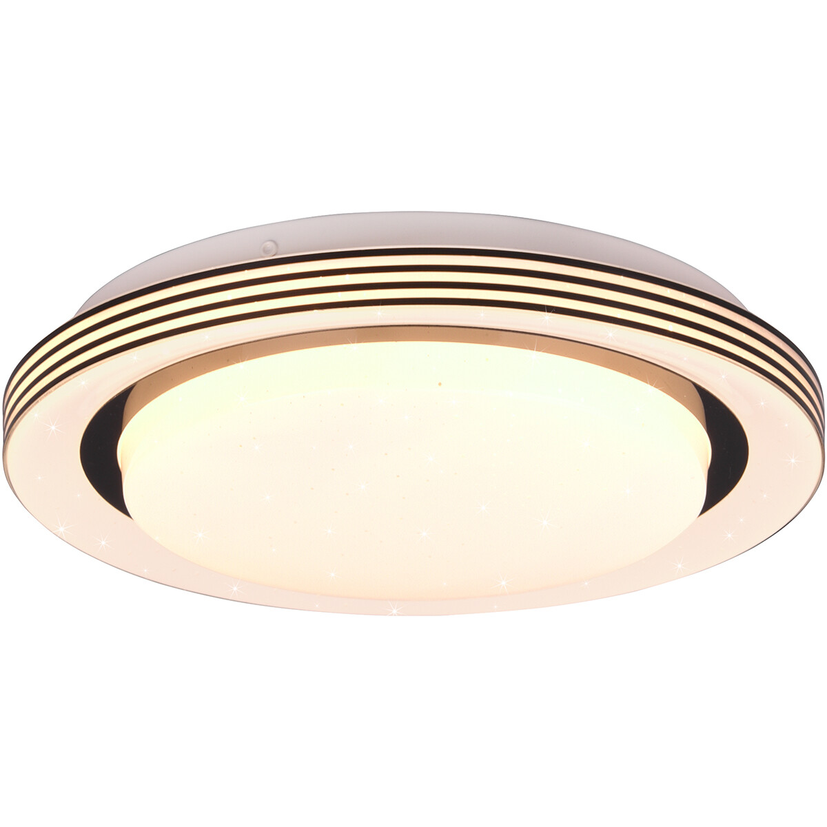 LED Plafondlamp - Plafondverlichting - Trion Atras - 10.5W - Aanpasbare Kleur - Afstandsbediening - Dimbaar - Sterlicht - Rond - Mat Zwart - Kunststof