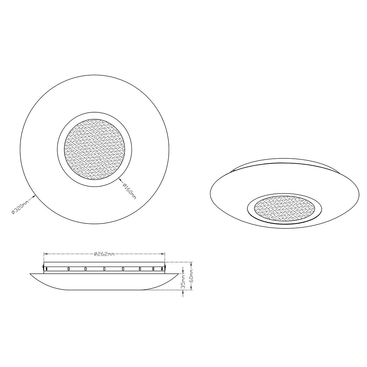 LED Plafondlamp - Plafondverlichting - Trion Cuno - 15W - Warm Wit 3000K - Rond - Mat Goud - Aluminium