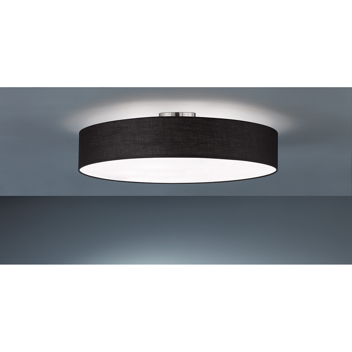 LED Plafondlamp - Plafondverlichting - Trion Hotia - E27 Fitting - 5-lichts - Rond - Mat Zwart - Aluminium