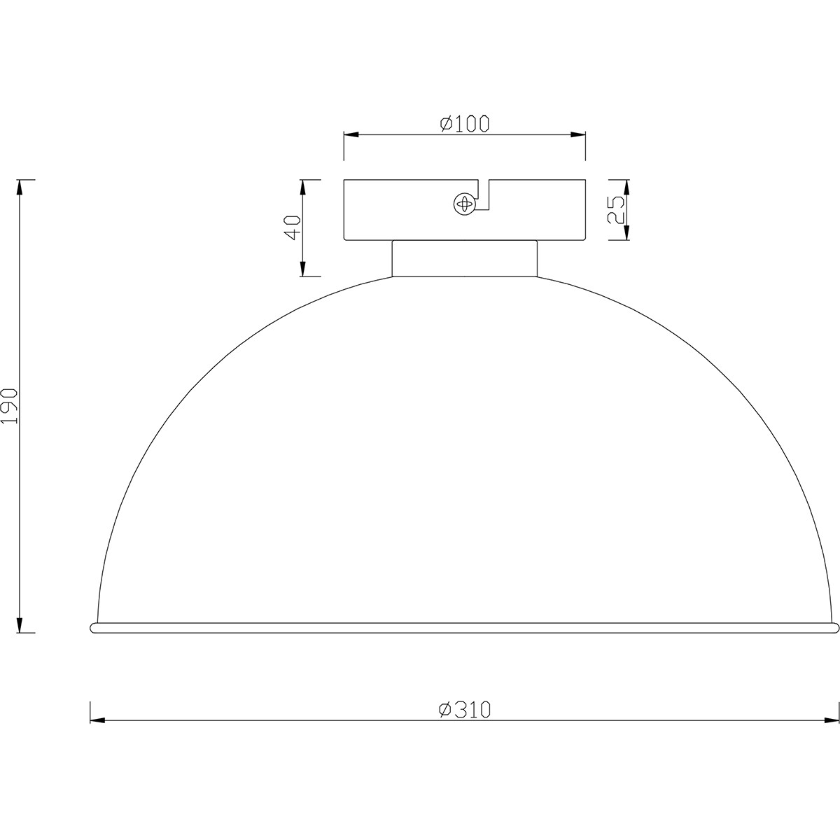 LED Plafondlamp - Plafondverlichting - Trion Jin - E27 Fitting - Rond - Mat Zwart - Aluminium